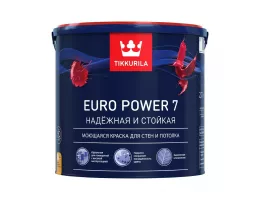 Краска Tikkurila Euro Power 7 / Тиккурила Евро 7 матовая моющаяся для стен и потолка