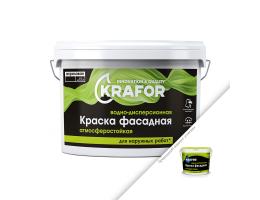 Краска Krafor / Крафор фасадная атмосферостойкая для фасадов 14 кг салатный